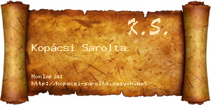 Kopácsi Sarolta névjegykártya