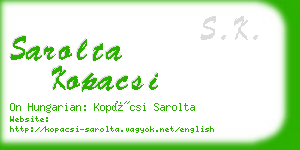 sarolta kopacsi business card